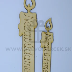 Drevená dekorácia na dušičky Sviečka Nezabúdame