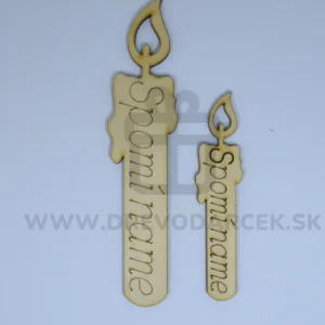 Drevená dekorácia na dušičky Sviečka Spomíname