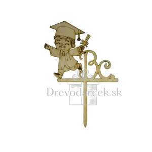 Alternative view of Drevený zápich promócie Chlapček Bc.1
