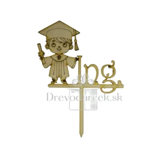 Alternative view of Drevený zápich promócie Chlapček Ing