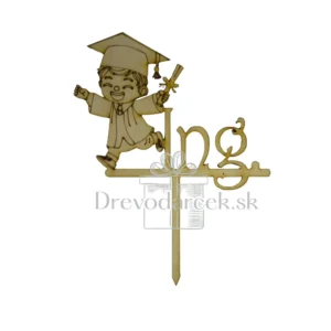 Alternative view of Drevený zápich promócie Chlapček Ing.1