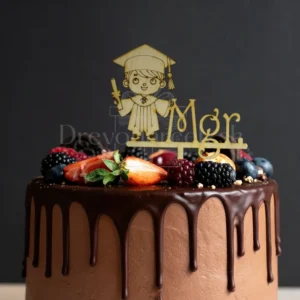 Drevený zápich promócie Chlapček Mgr