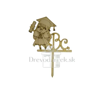 Alternative view of Drevený zápich promócie Dievčatko Bc. 1