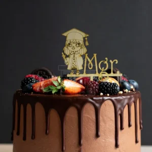 Drevený zápich promócie Dievčatko Mgr