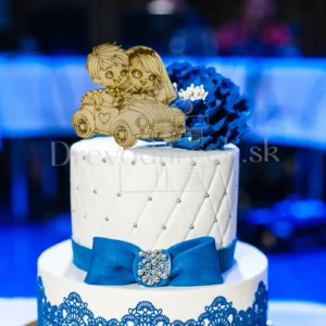 Drevený zápich svadobný pár Autíčko 1