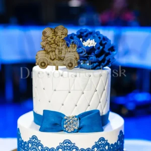 Drevený zápich svadobný pár Autíčko 3