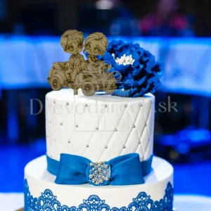 Drevený zápich svadobný pár Autíčko 4